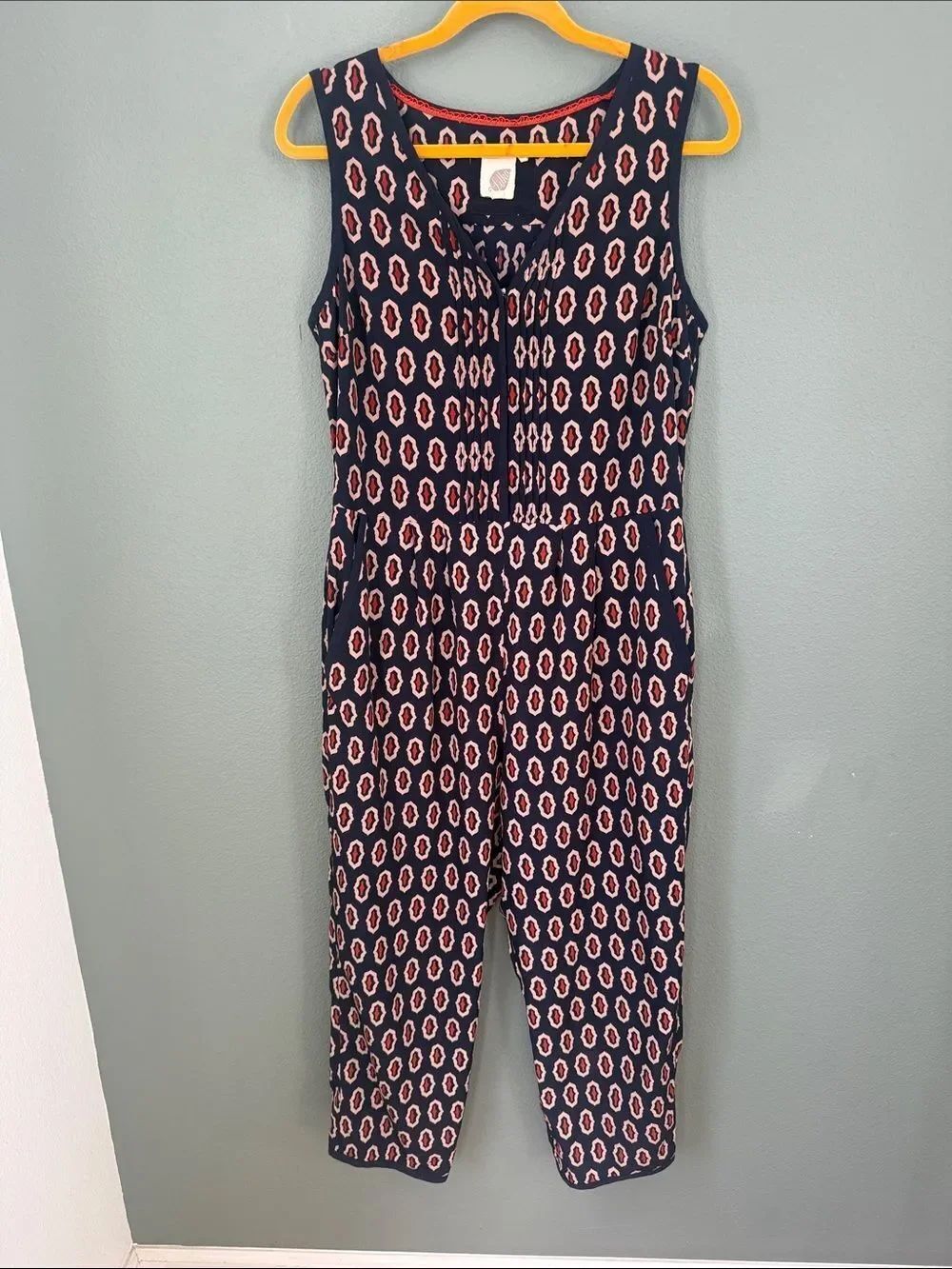 ANTHROPOLOGIE LILKA ~ 'Samedi' Geometric Cropped Romper Jumpsuit NWT Size M